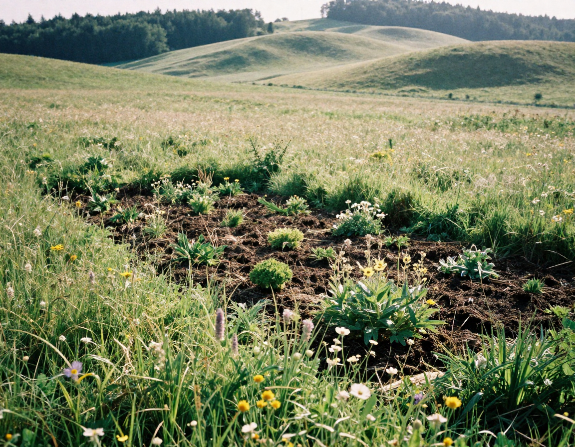 Beautiful landscape with integrated composting area